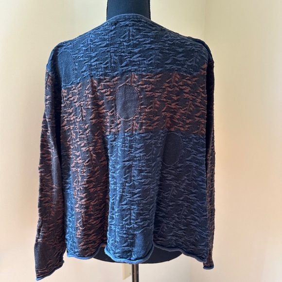 *PATRIZIA LUCA* Blue x Orange Long Sleeve Top Size L/XL - Picture 4 of 7